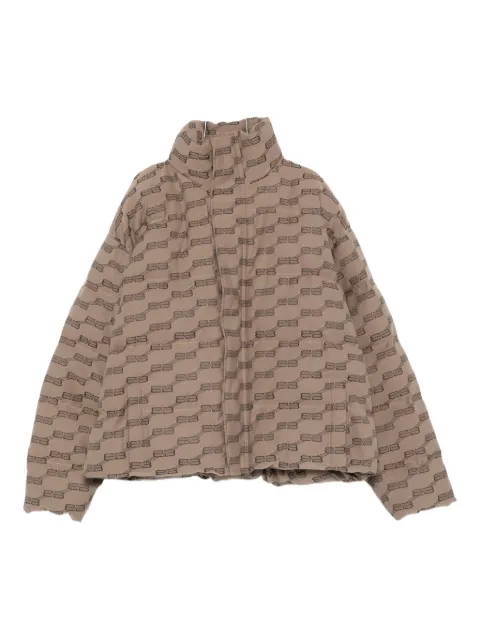 Balenciaga logo-pattern quilted  padded jacket