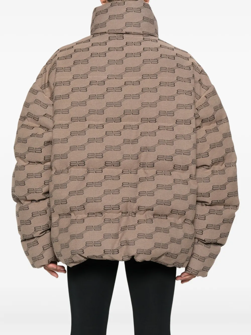 Balenciaga Gewatteerd jack met logopatroon Bruin