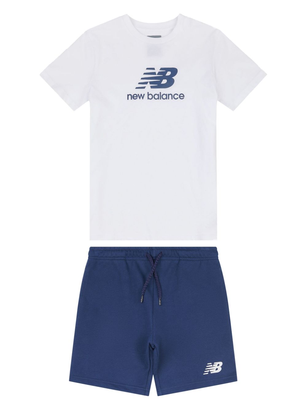 New Balance Kids logo-print shorts set - White