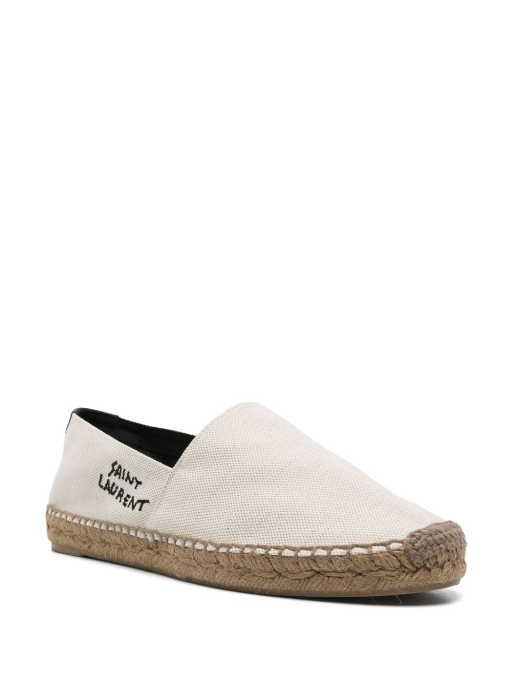 Saint Laurent Pre-Owned Espadrilles met geborduurd logo - Beige