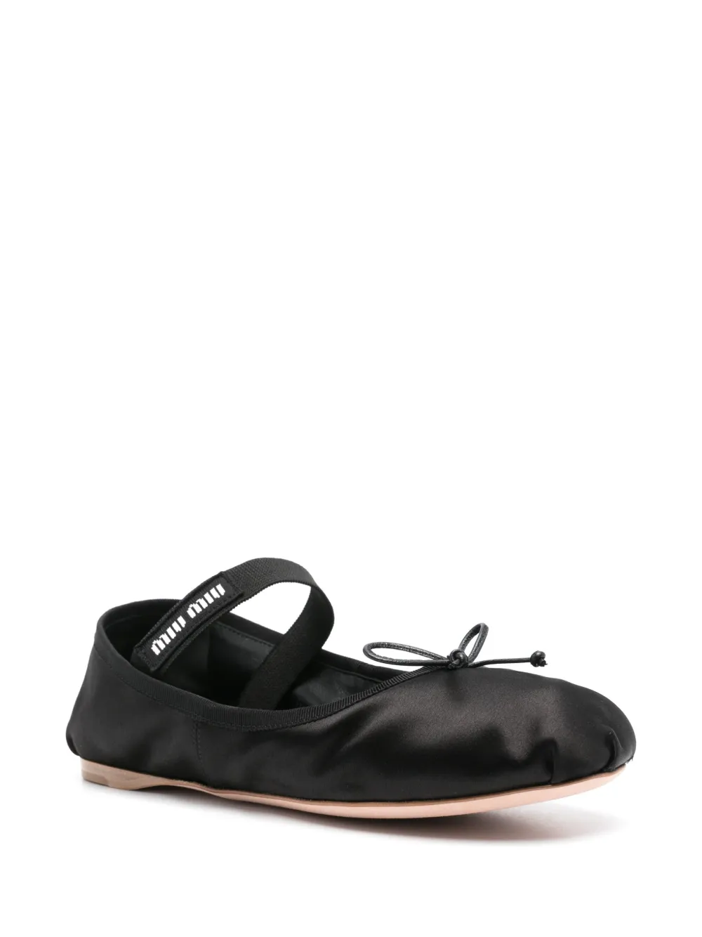 Miu Miu Pre-Owned Satijnen ballerina's - Zwart