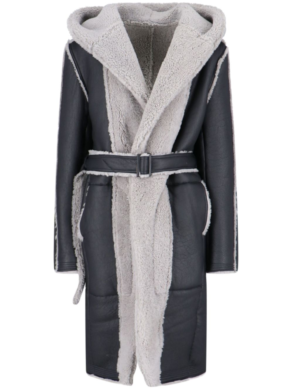 Rick Owens belted coat - Black