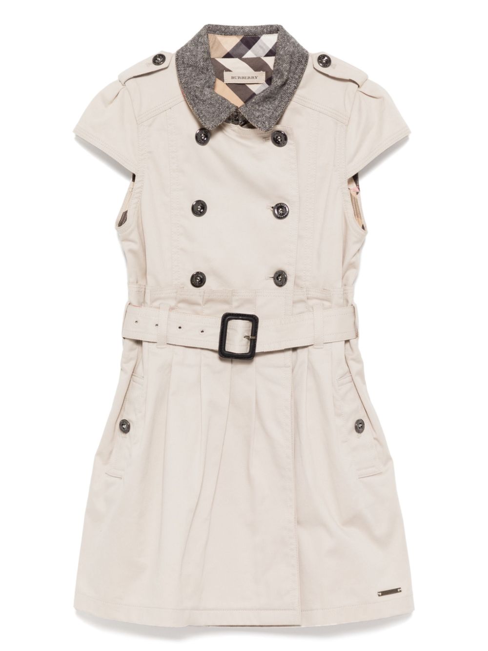 Burberry Kids Jurk met dubbele rij knopen Beige