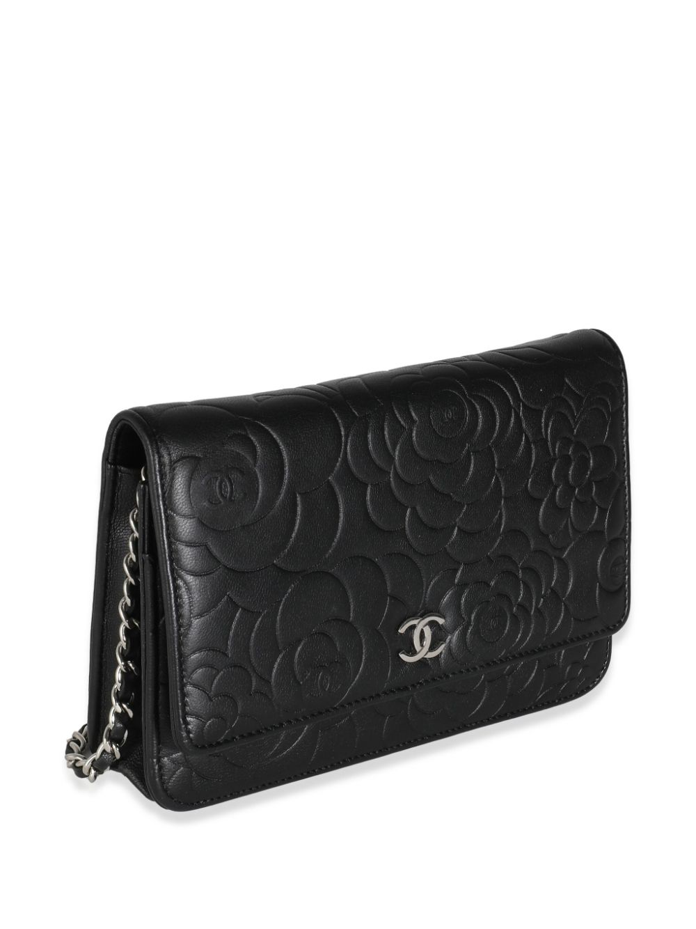 CHANEL 2014 Camelia-embossed wallet-on-chain Women