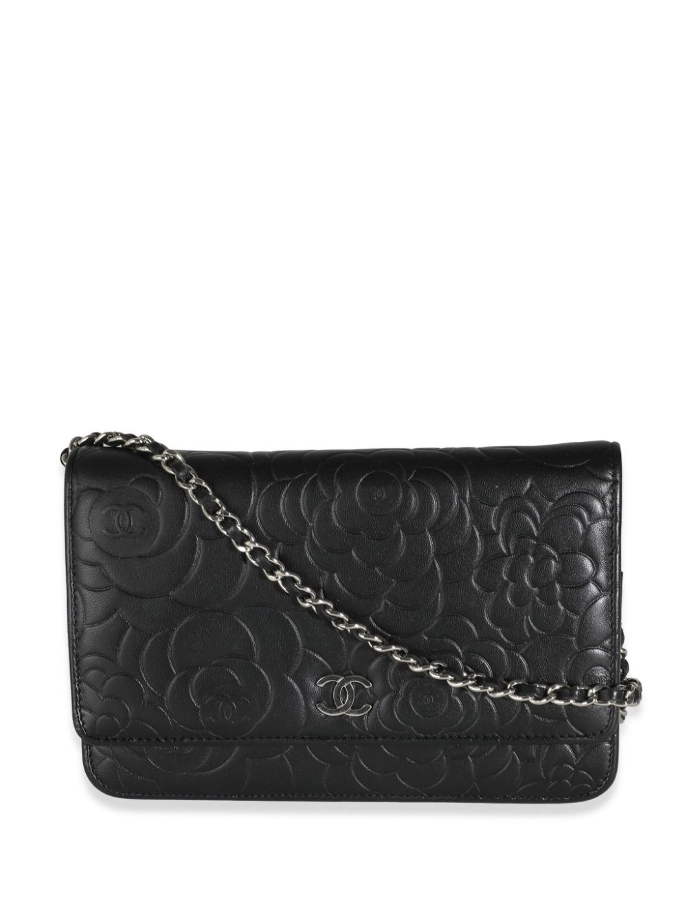 Cheap HOT SALE CHANEL 2014 Camelia-embossed wallet-on-chain Women