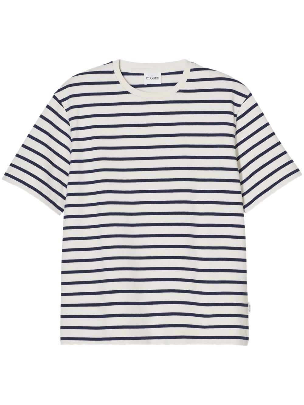 Closed striped T-shirt Beige