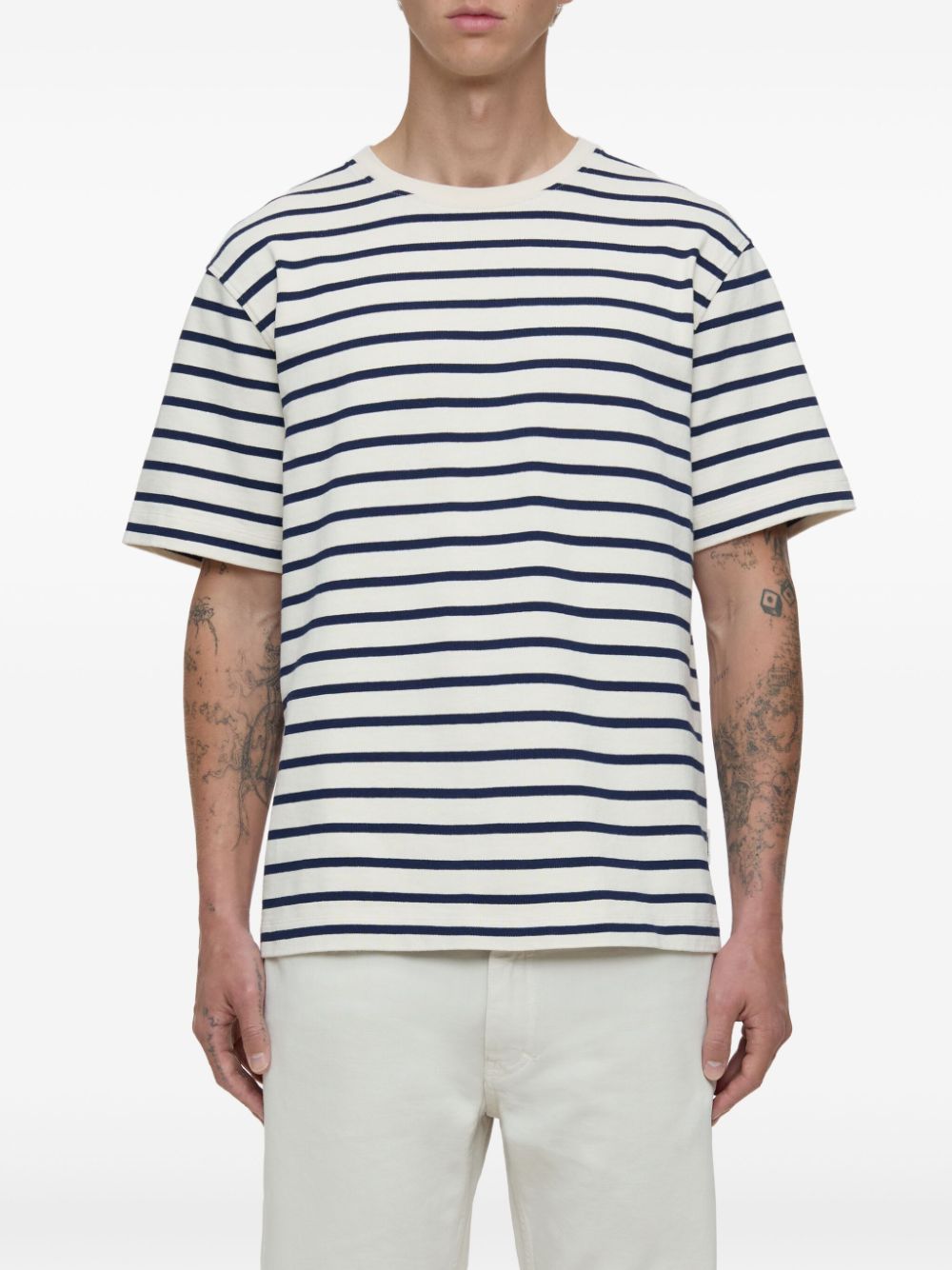 Closed striped T-shirt - Beige