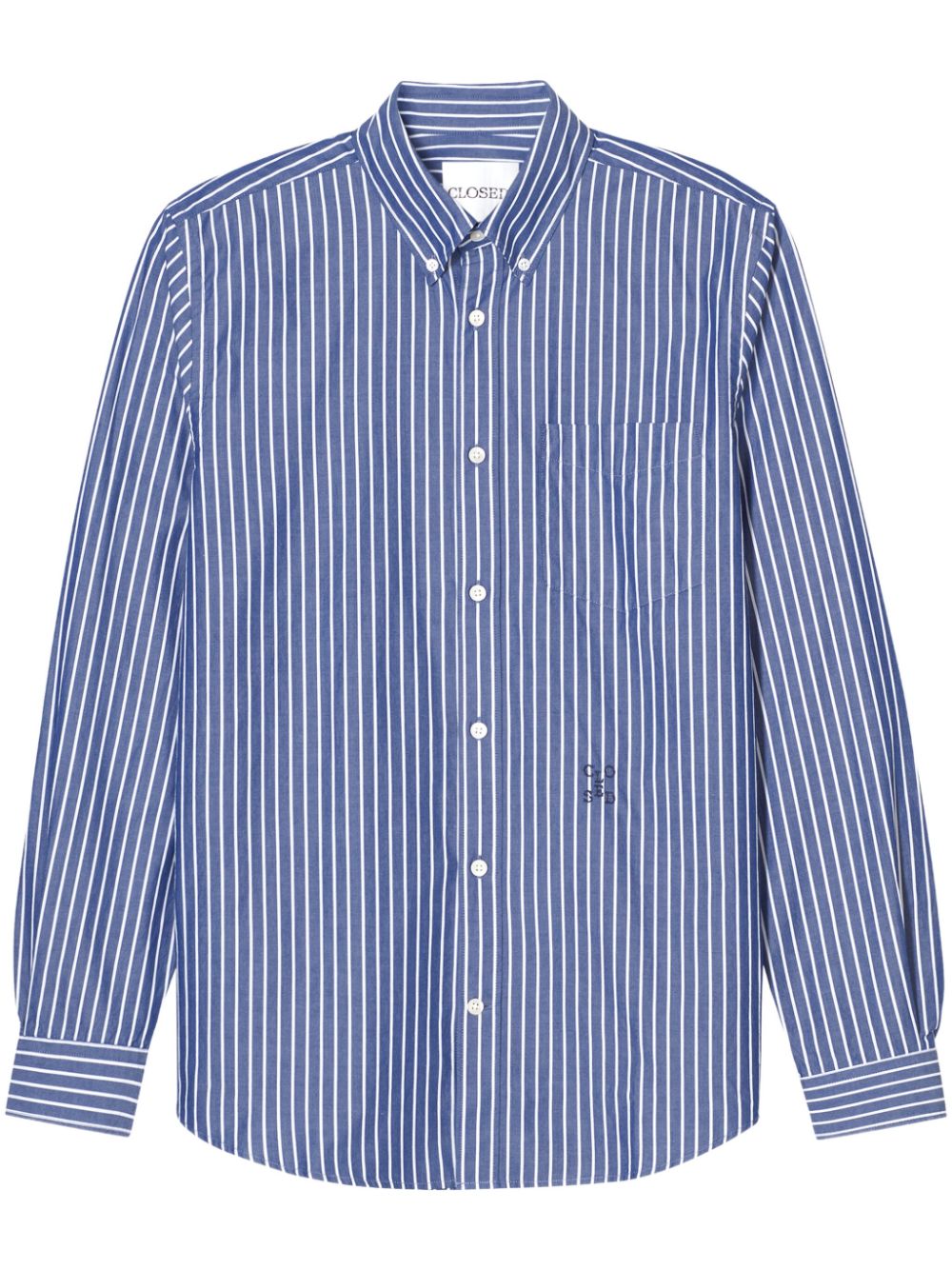 Closed button-down shirt Blauw