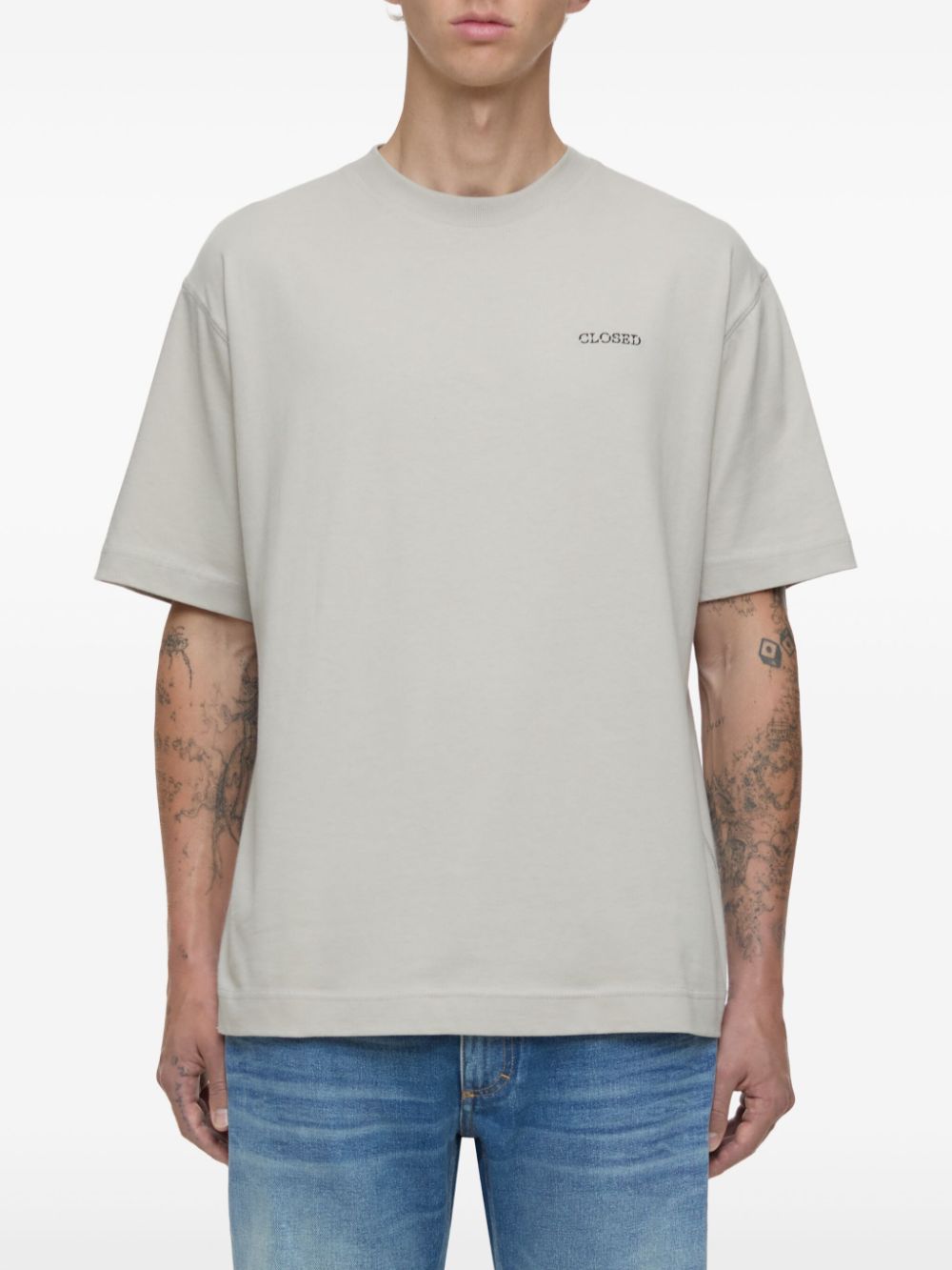 Closed printed T-shirt - Grijs