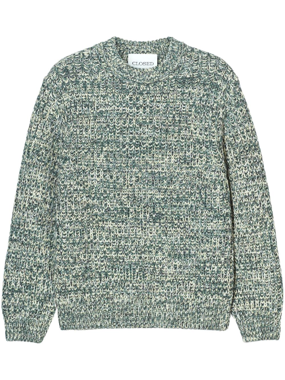 Closed Mouliné-knit sweater Groen