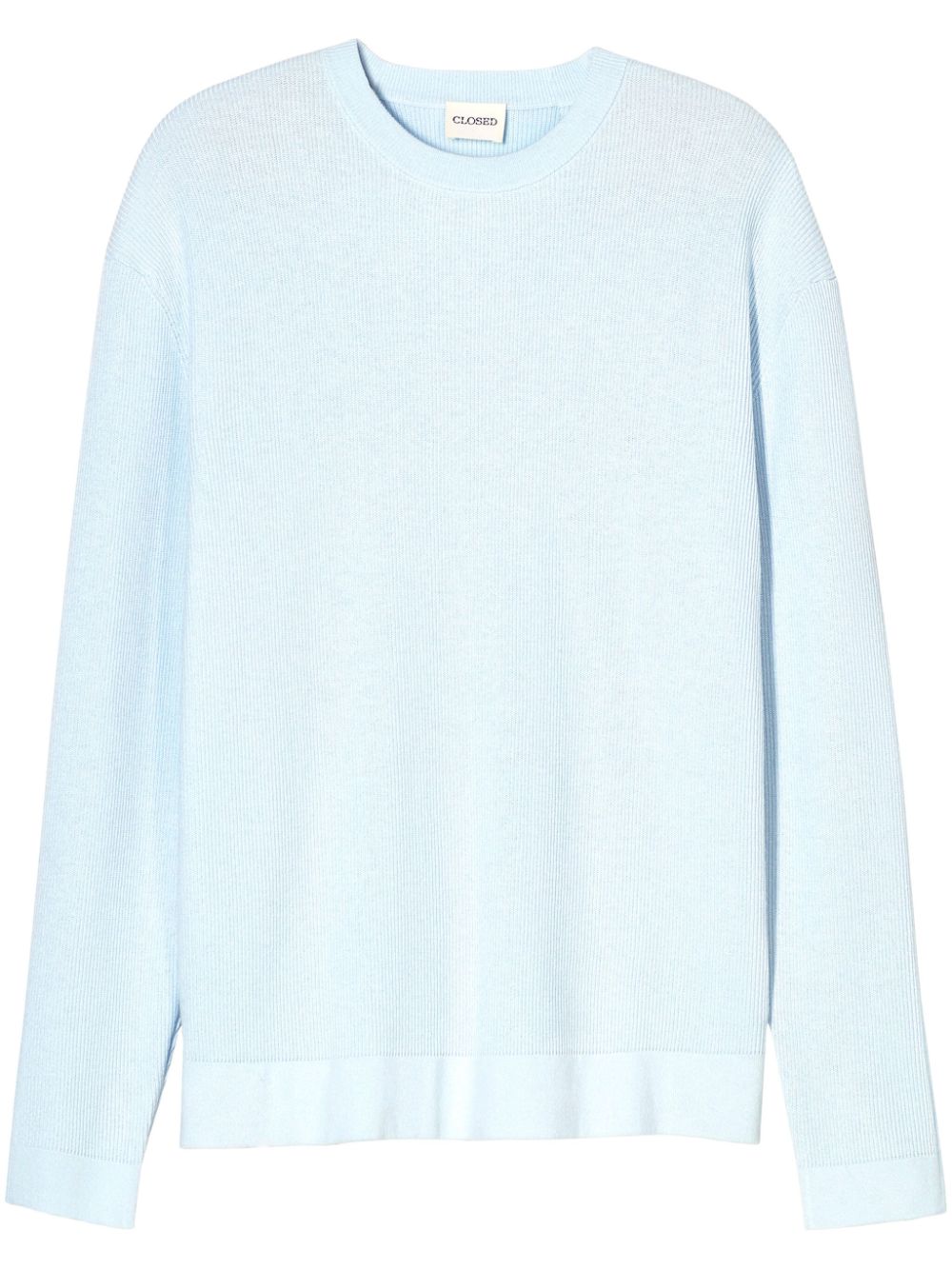 Closed fine-knit sweater Blauw