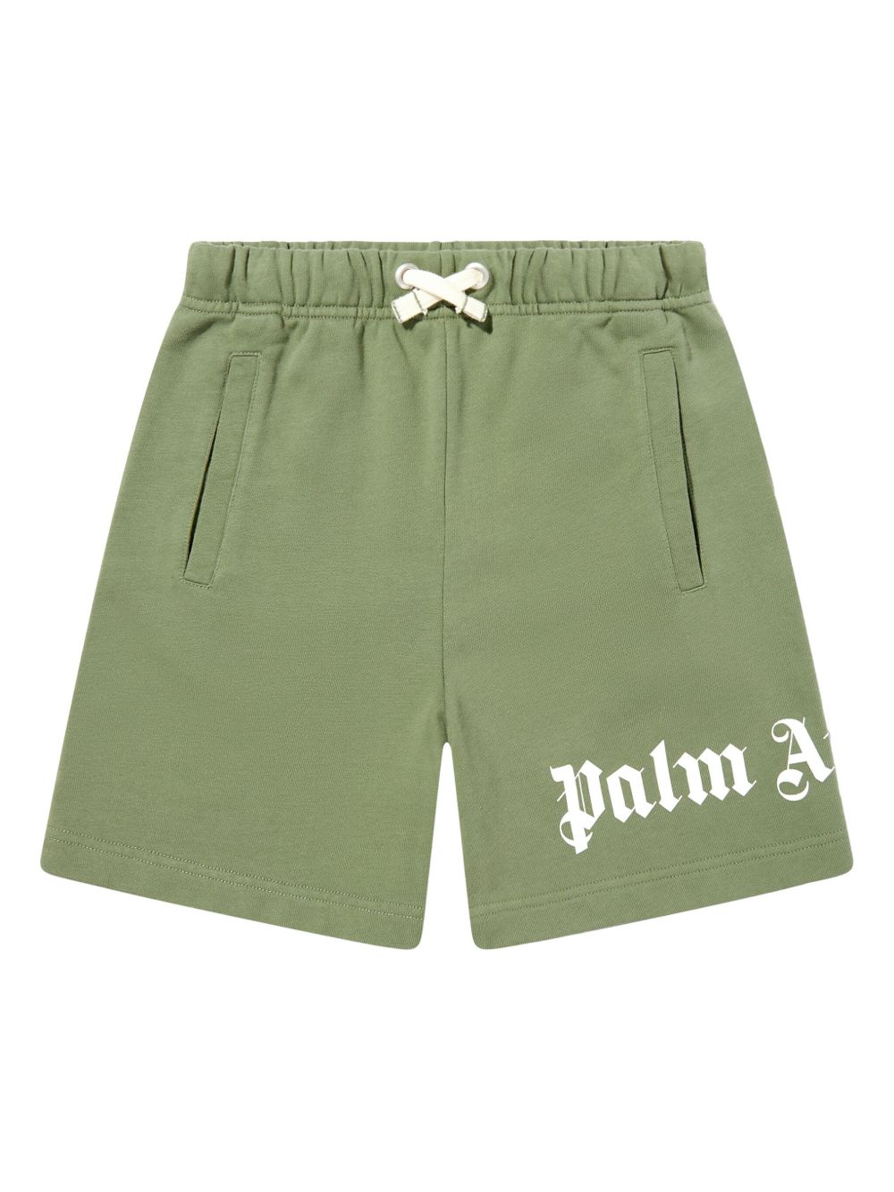 Palm Angels Kids logo-print track shorts - Green