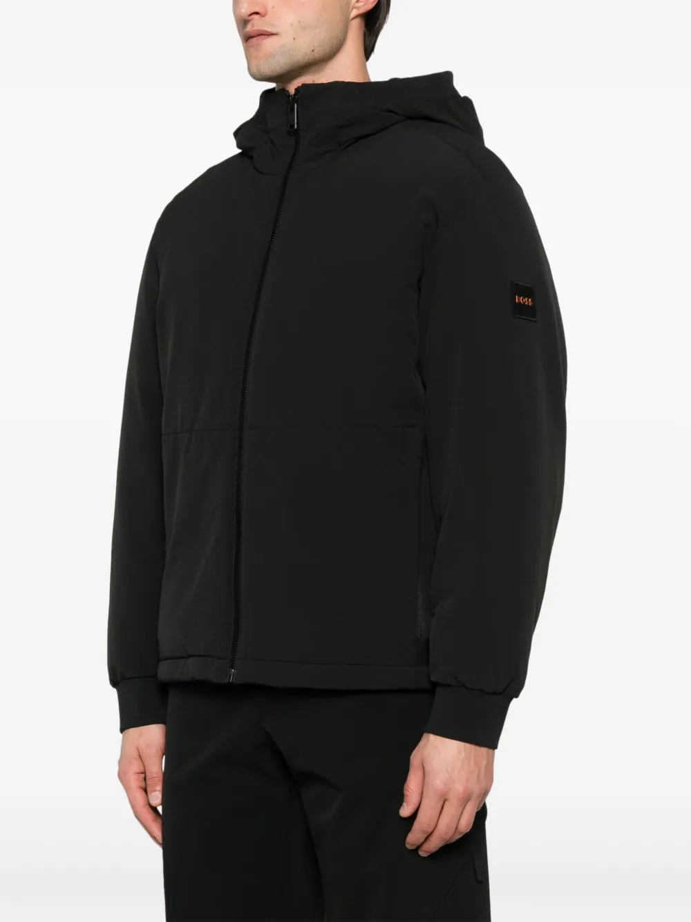 BOSS Gewatteerd jack Zwart