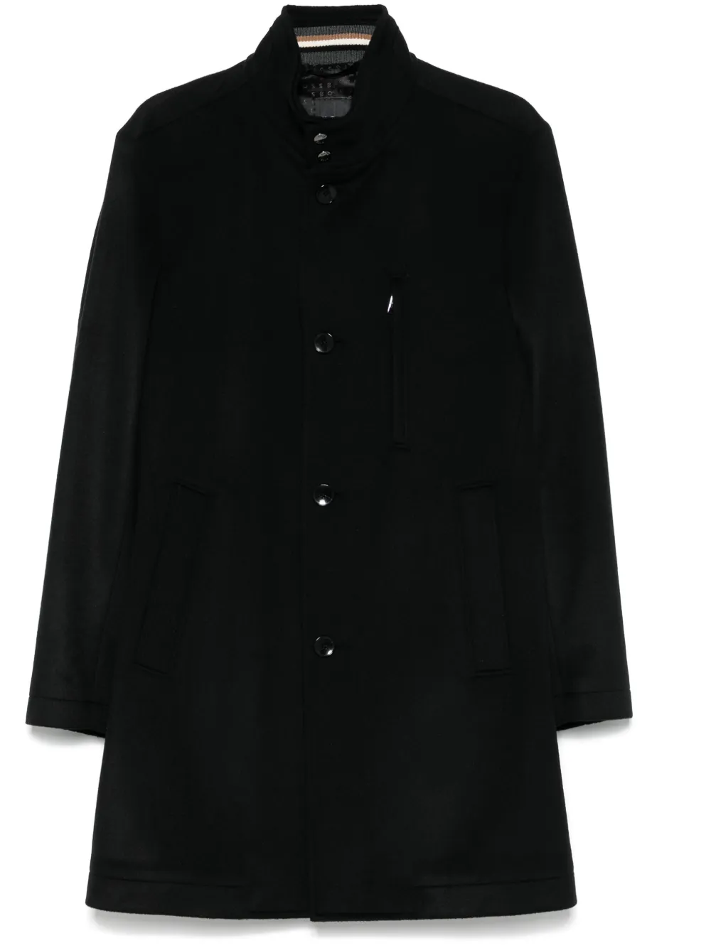 BOSS single-breasted coat – Black BOSS single-breasted coat – Black