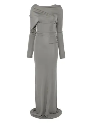 off the shoulder maxi dresses plus size Long Off The Shoulder Chiffon Plus Size Bridesmaid Dresses COCOMELODY CB0709PS, Mulberry