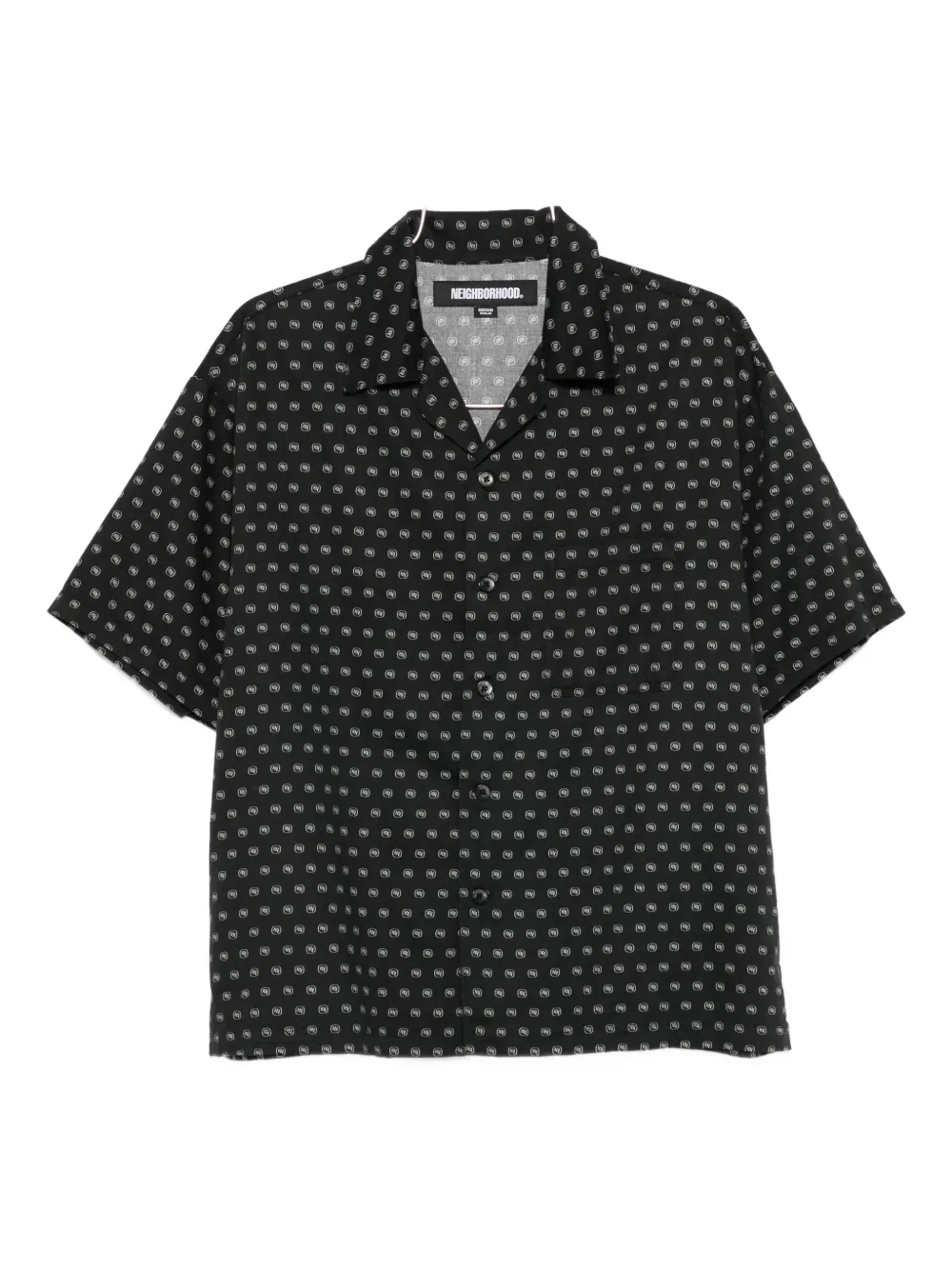 Neighborhood Monogram-pattern Shirt In Black