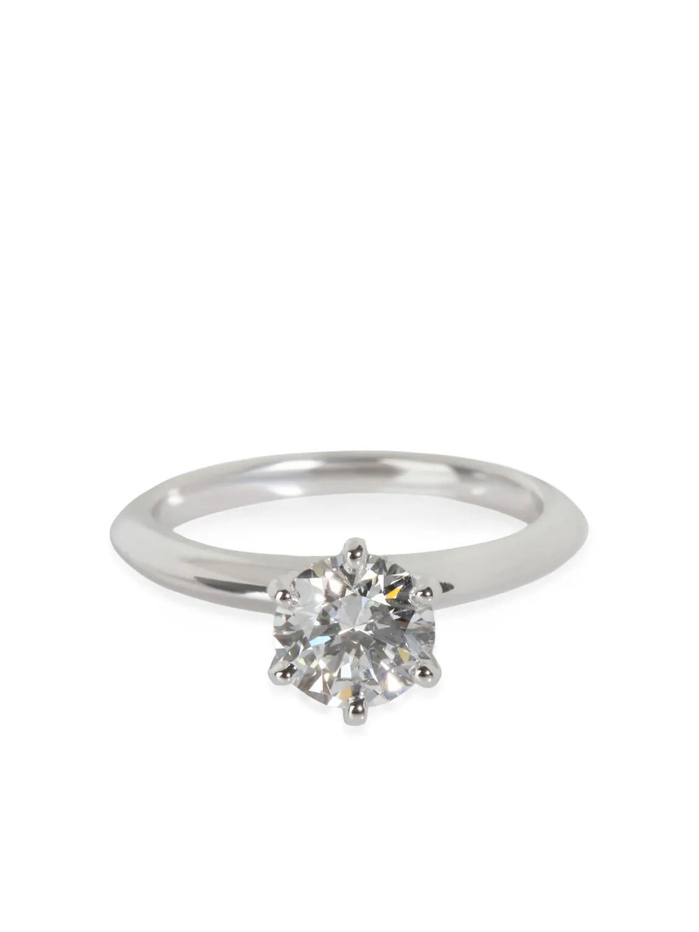 Tiffany & Co. Pre-Owned alliance Solitaire en platine pavée d'un diamant pre-owned | argent | Image 1