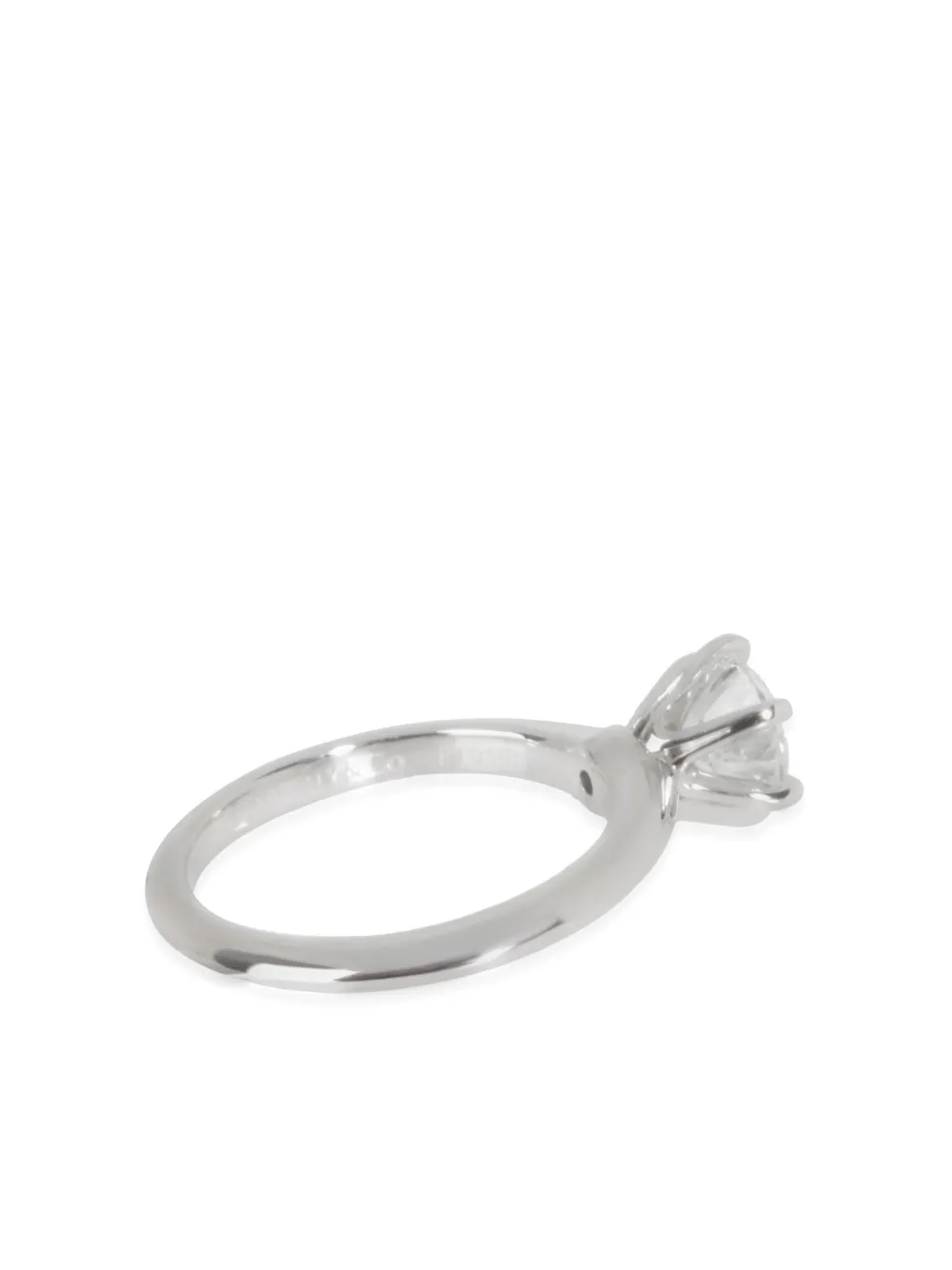 Tiffany & Co. Pre-Owned alliance Solitaire en platine pavée d'un diamant pre-owned | Homme | Image 2