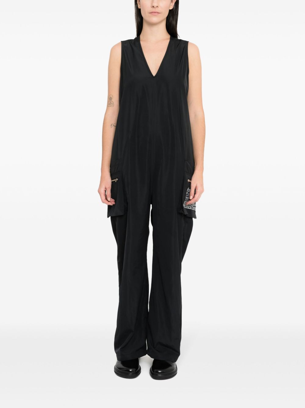 Uma | Raquel Davidowicz Jumpsuit met tekst detail - Zwart