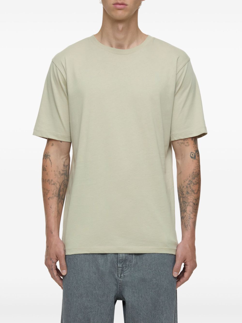 Closed cotton T-shirt - Beige