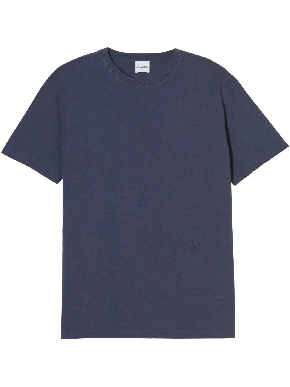 Closed T-shirt van biologisch katoen Blauw