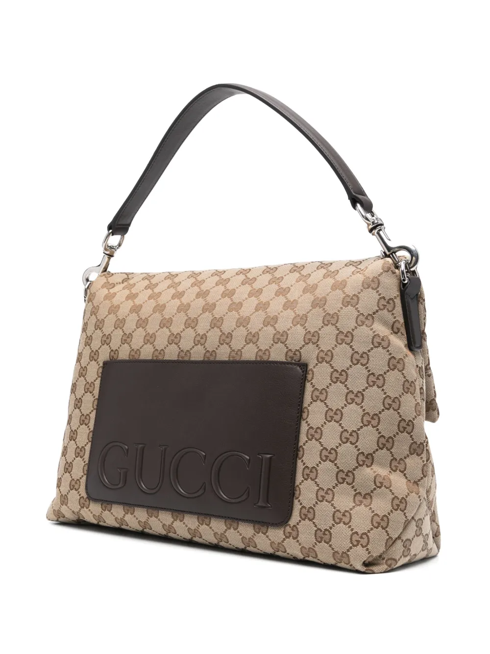 Gucci Grote schoudertas met GG-jacquard Beige