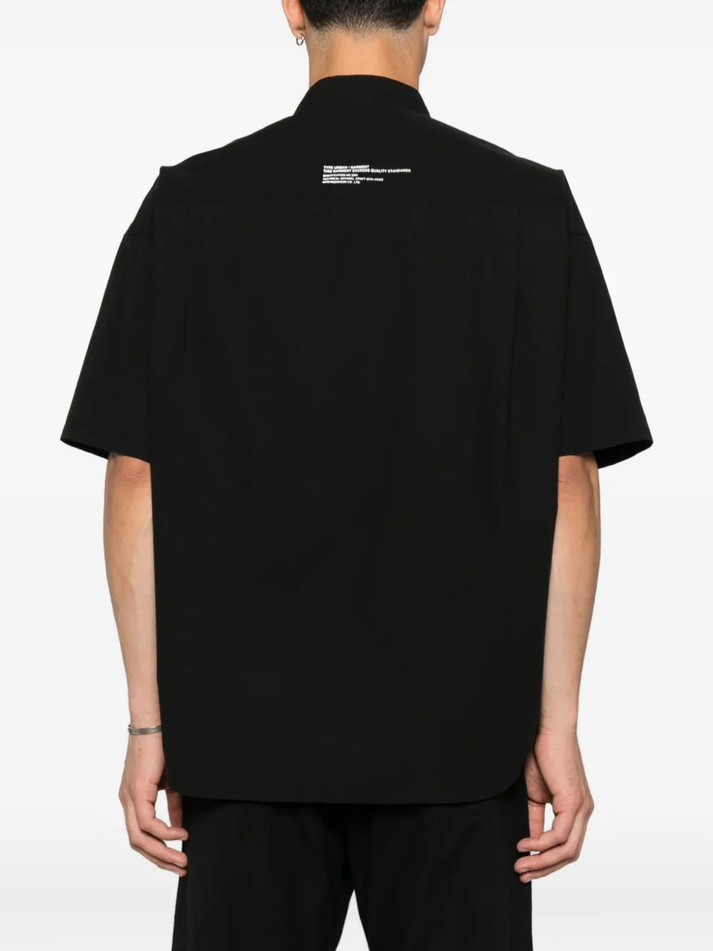 Neighborhood short-sleeve overshirt Zwart