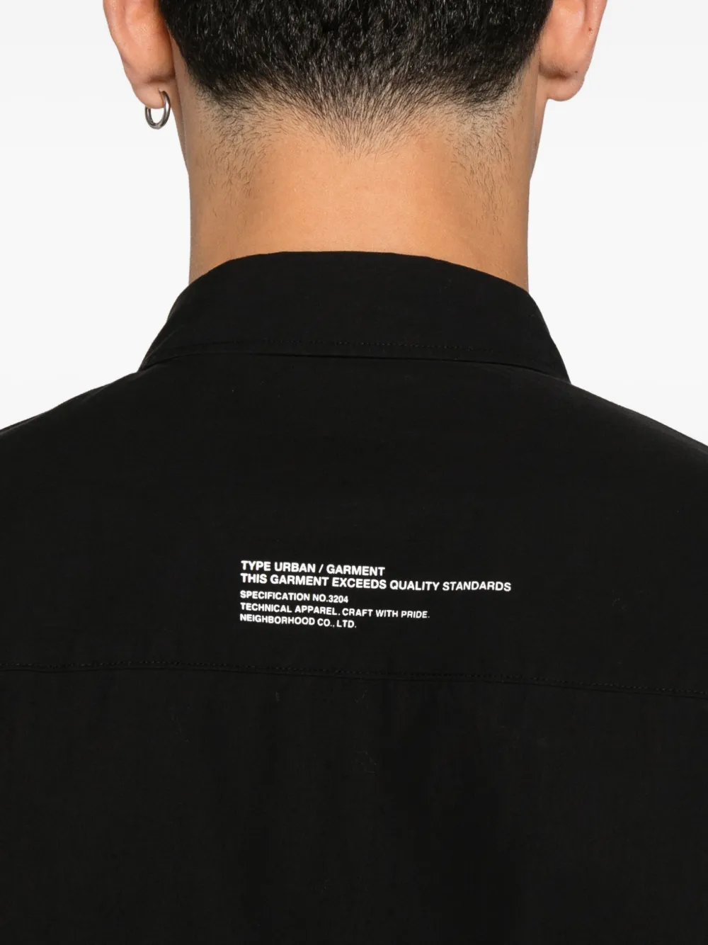 Neighborhood short-sleeve overshirt Zwart