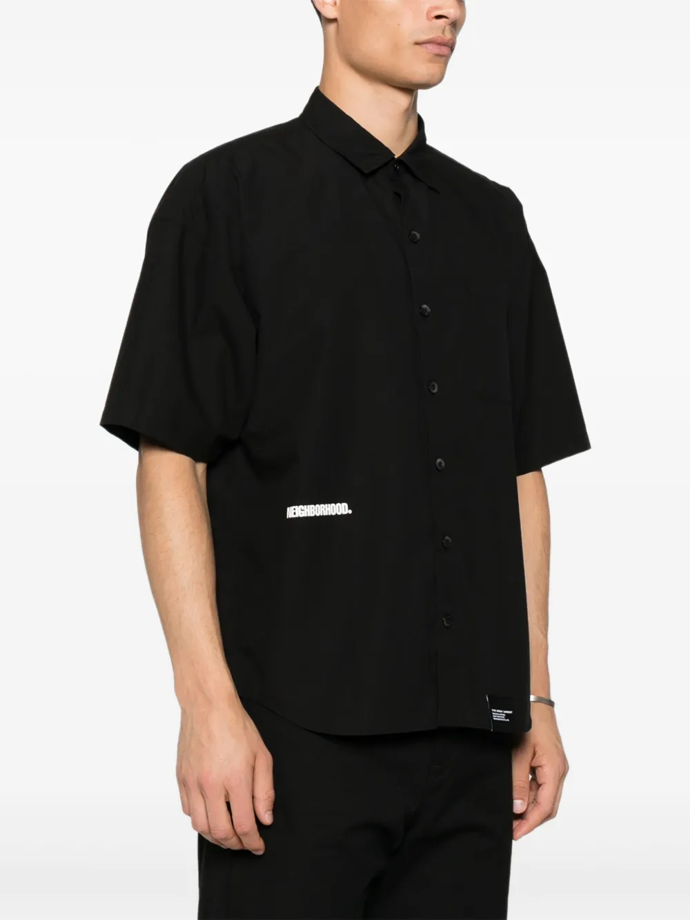 Neighborhood short-sleeve overshirt Zwart