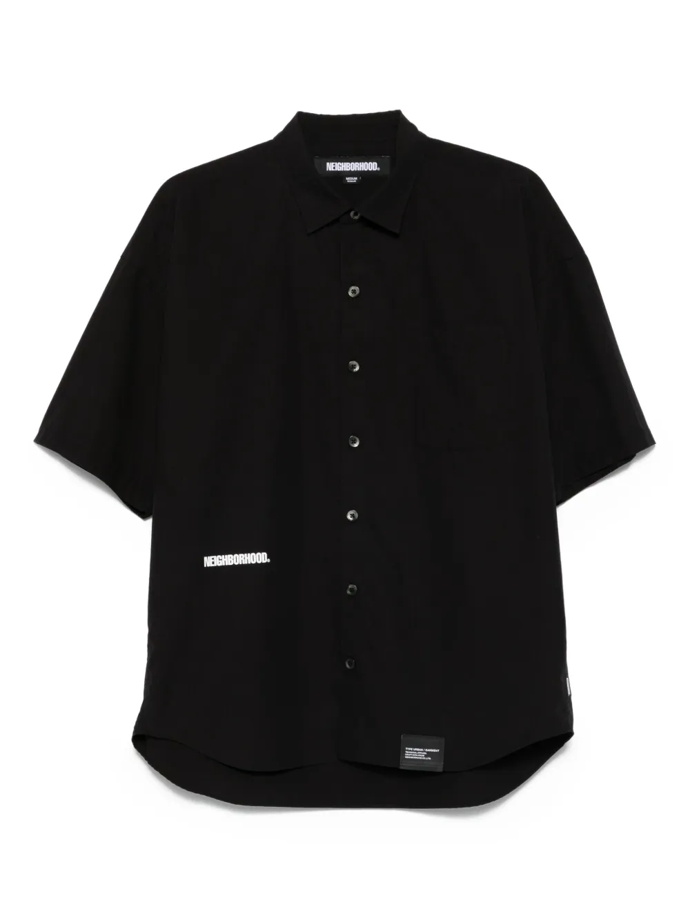Neighborhood short-sleeve overshirt Zwart