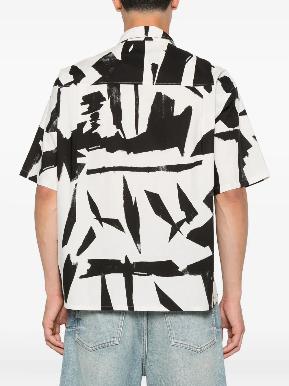 Neighborhood Overhemd met abstracte print Beige