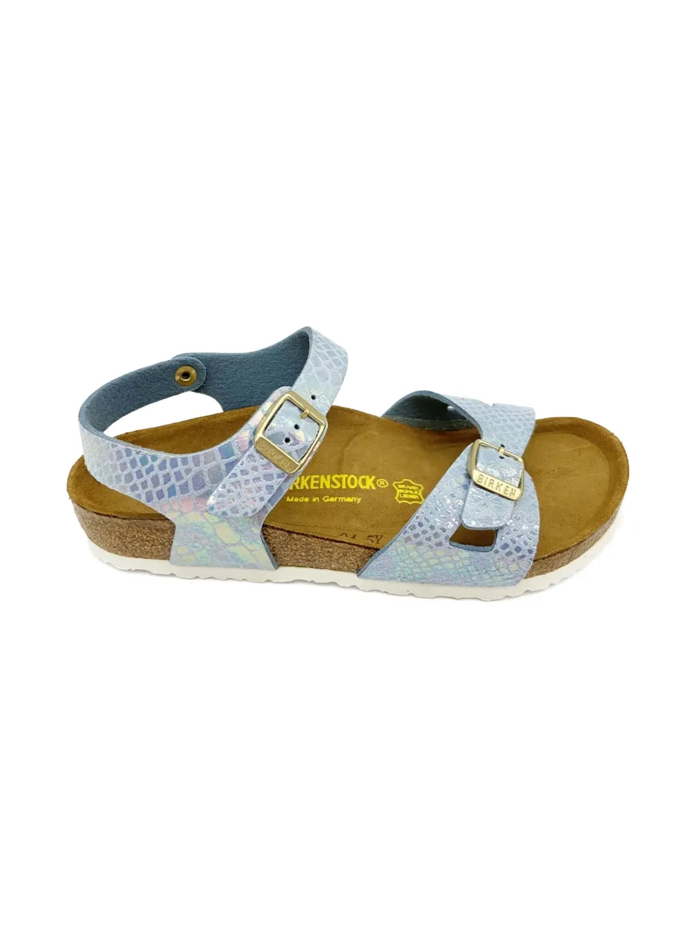 Birkenstock Kids Rio "Blue" iridescent-effect sandals