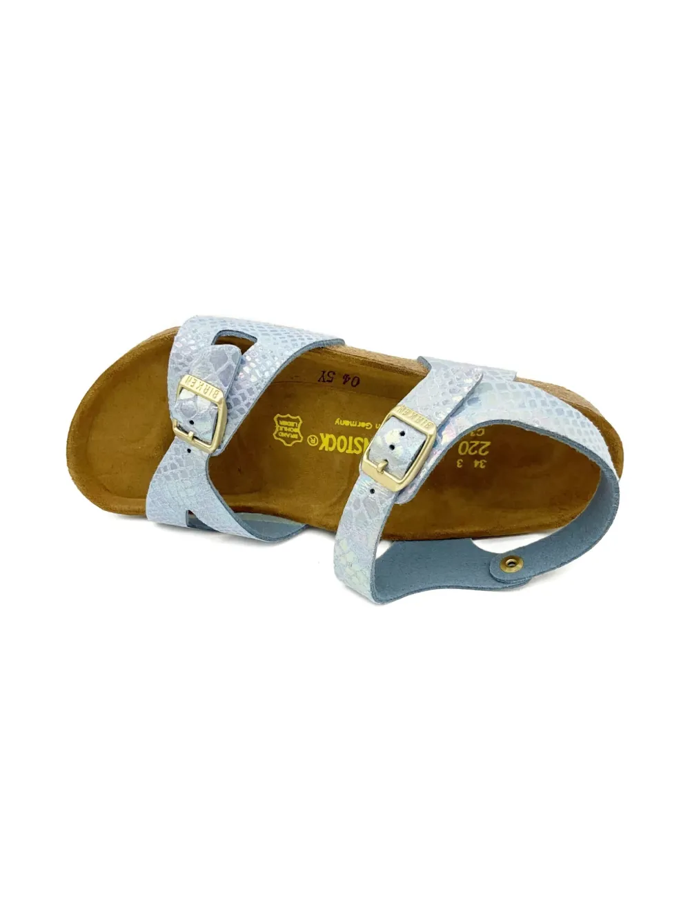 Birkenstock Kids Rio "Blue" iridescent-effect sandals