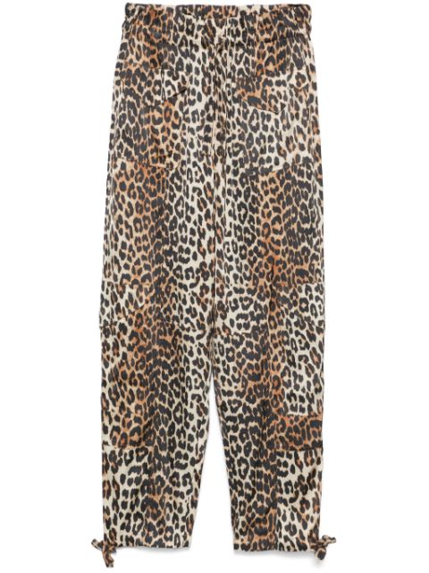 GANNI leopard-printed satin trousers Women