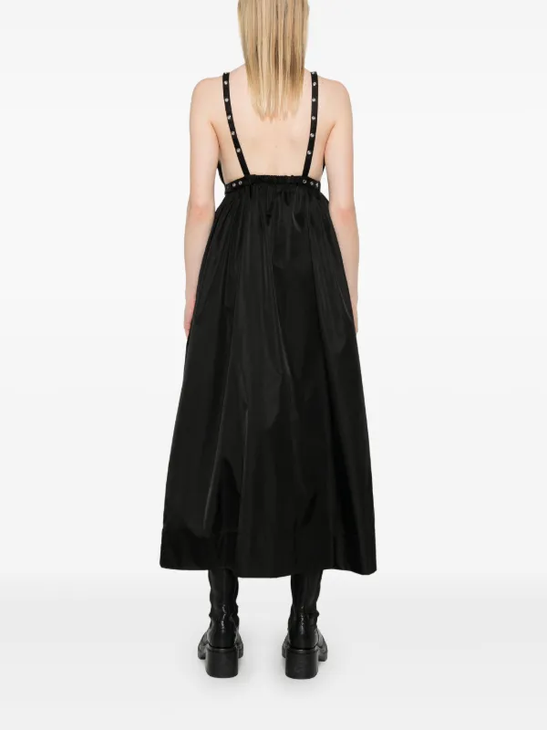 GANNI Duchesse Strap Midi Dress | Black | FARFETCH