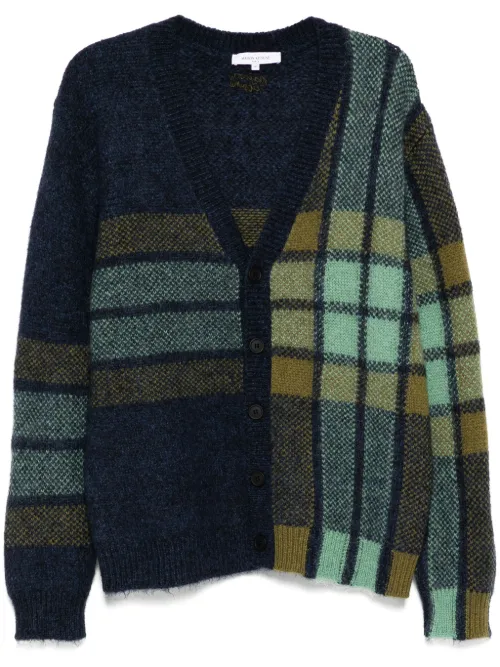 Cardigan à carreaux en intarsia - Maison Kitsuné - Modalova