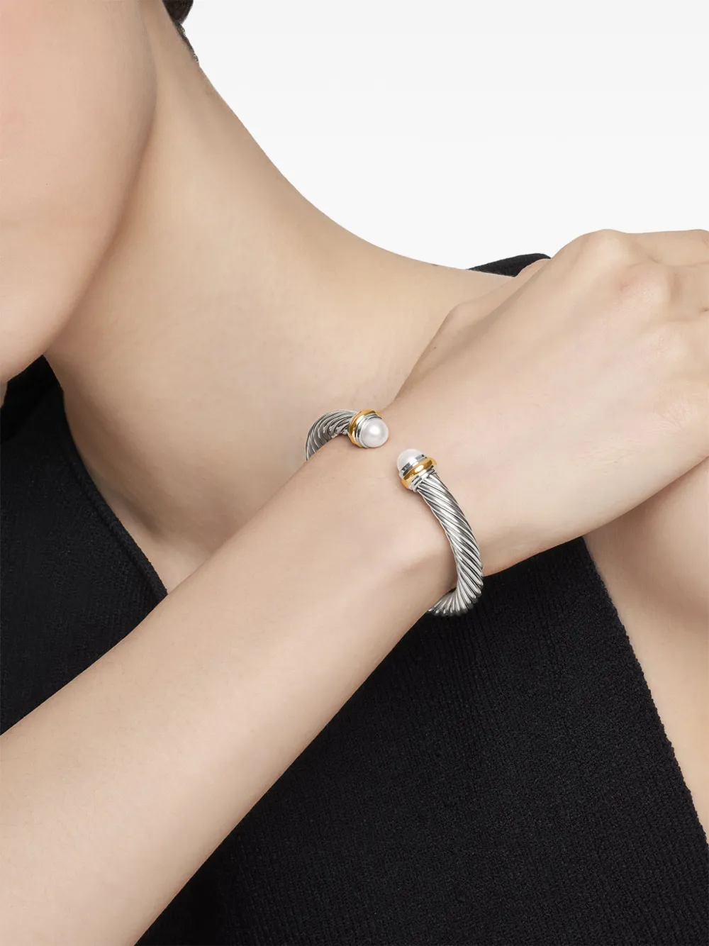 David Yurman 14kt Yellow Gold And Sterling Silver Classic Cable David Yurman 14kt Yellow Gold And Sterling Silver Classic Cable
