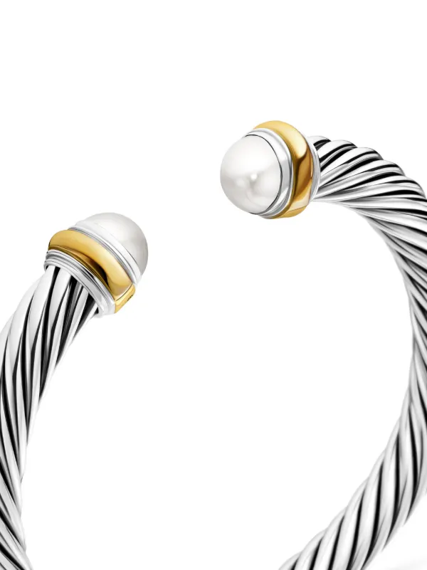 David Yurman 7mm Cablespira Bracelet: Gold & Diamonds
