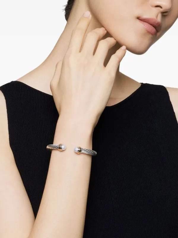 David Yurman 14kt Yellow Gold And Sterling Silver Classic Cable