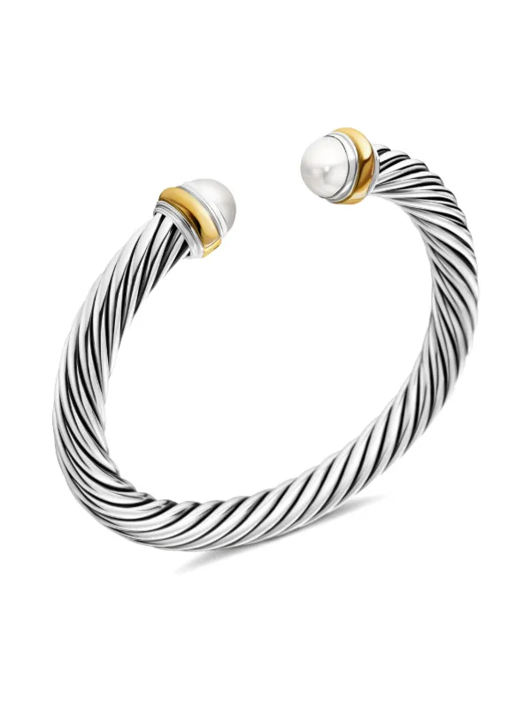 David Yurman 14kt Yellow Gold And Sterling Silver Classic Cable