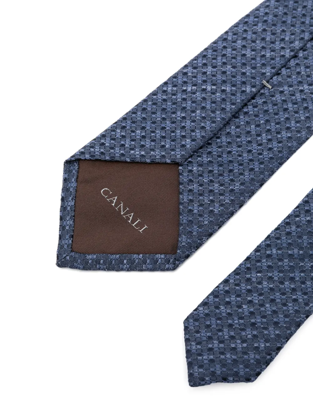 Canali Getextureerde stropdas - Blauw