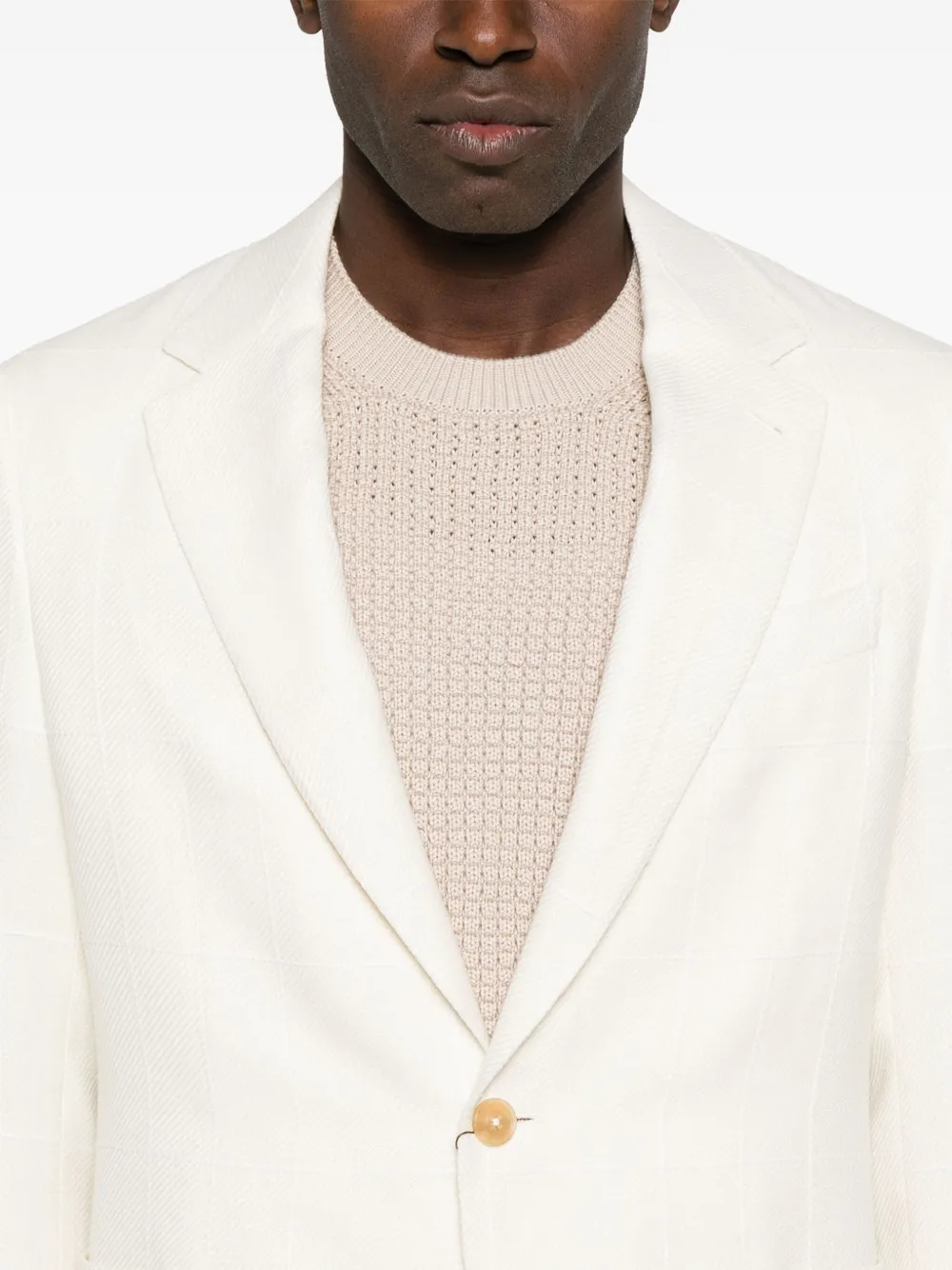 Canali Geruite blazer Wit