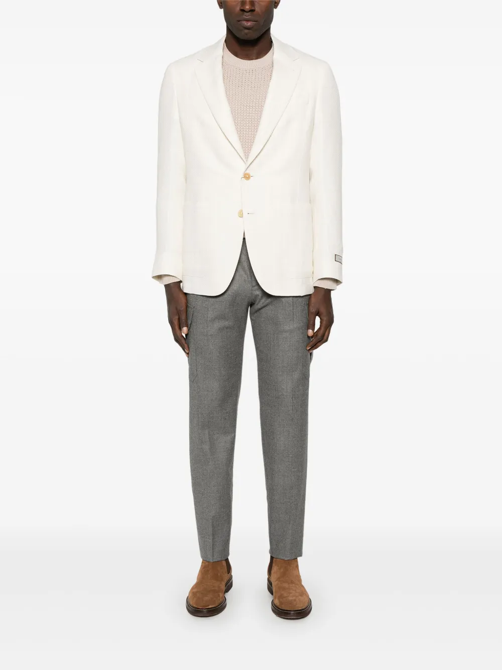 Canali Geruite blazer - Wit