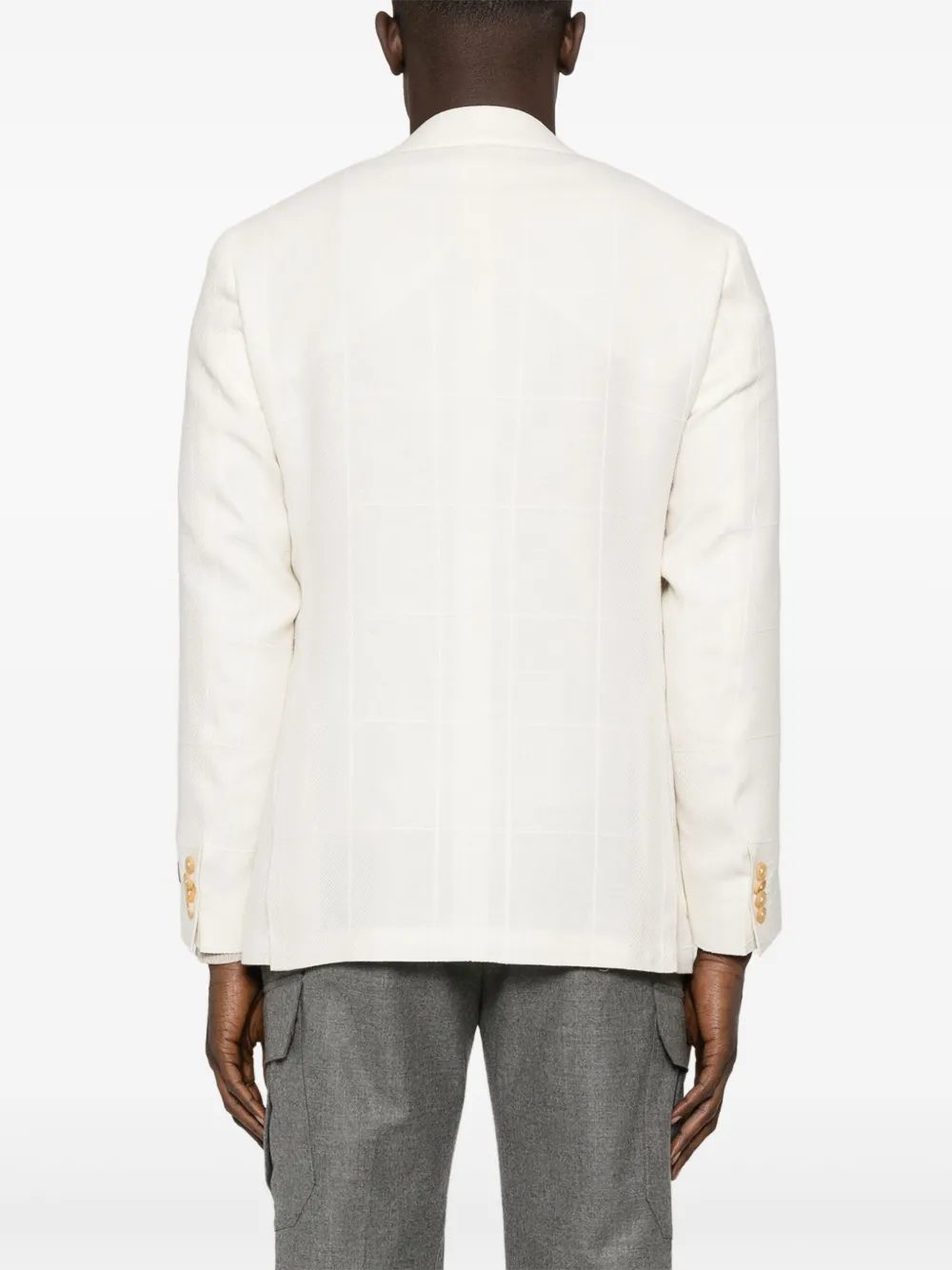 Canali Geruite blazer Wit