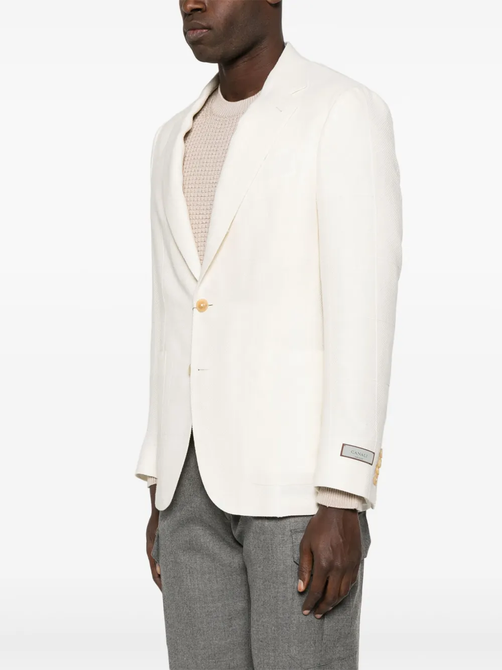 Canali Geruite blazer Wit