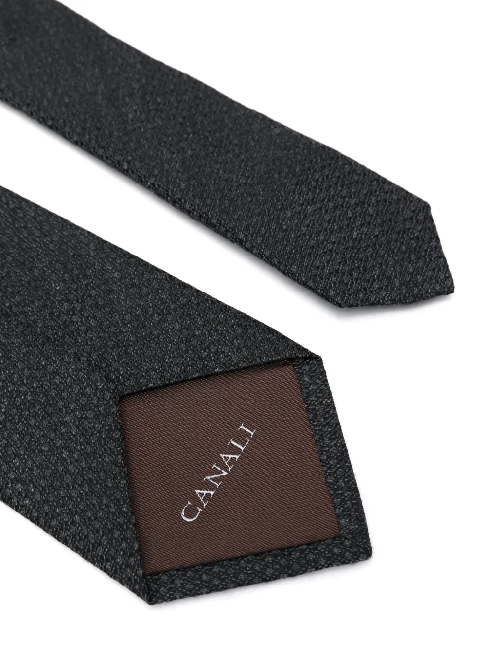 Canali Getextureerde stropdas - Grijs