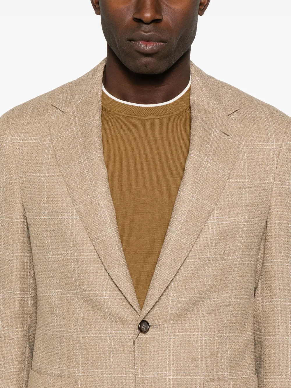 Canali Geruite blazer Beige