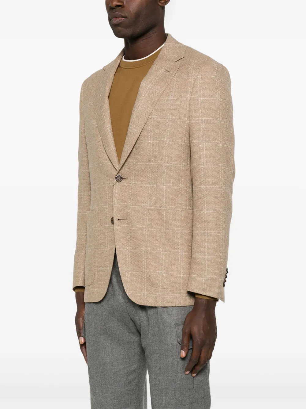 Canali Geruite blazer Beige