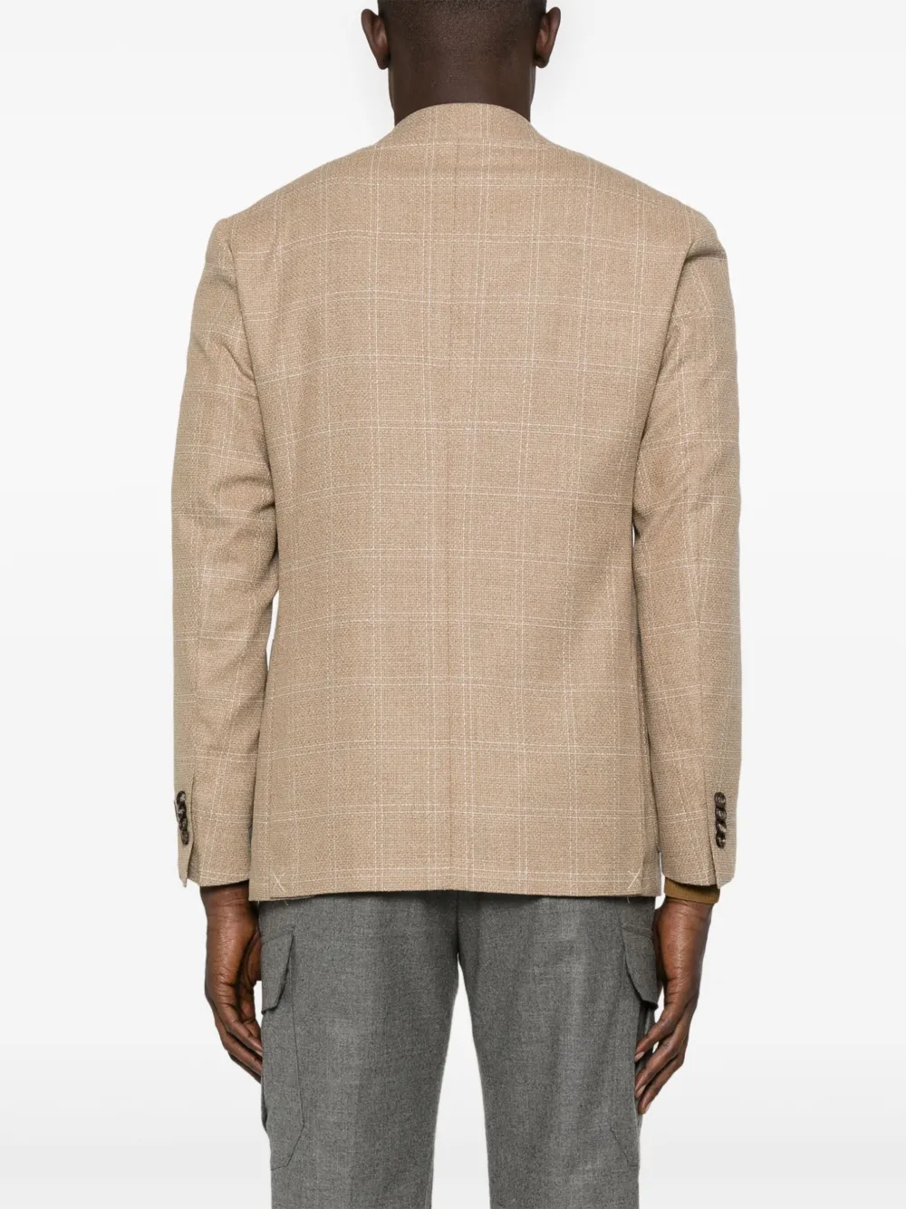 Canali Geruite blazer Beige