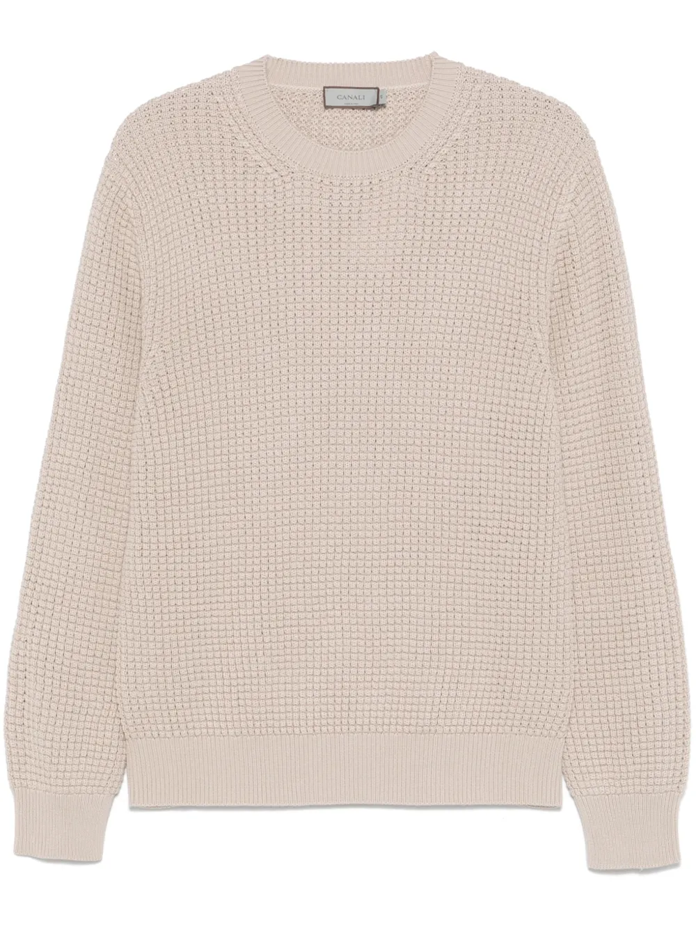 waffle-knit sweater